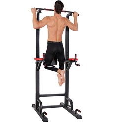 Power Tower – Home Gym Adjustable Multi-Function Fitness Strength Training Equipment Stand ...