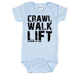 Funny Baby Clothes, Crawl Walk Lift, Blue 6-12 mo