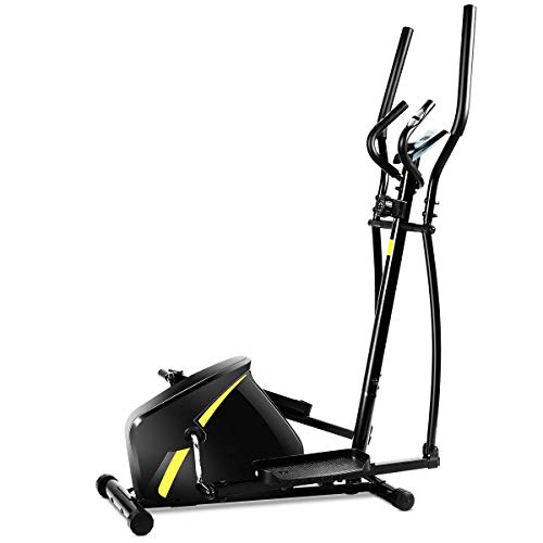 GOPLUS Portable Elliptical Machine, Magnetic Trainer with Digital Monitor Display & Pulse Ra ...