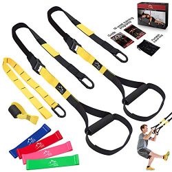 Bodyweight Resistance Training Straps, JDDZ Complete Home Gym Fitness Trainer kit for Full-Body  ...