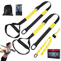 TSKF Bodyweight Fitness Resistance Trainer Kit, Home Gym & Outdoor Fitness Training Straps f ...