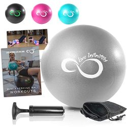 Live Infinitely Professional Grade 9 Inch Anti-Burst Mini Pilates Ball for Home Exercise, Balanc ...