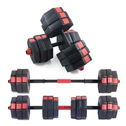 soges Adjustable Dumbbells Pair, Iron Sand Mixture Octagonal Designed, Anti Rolling Fitness Dumb ...