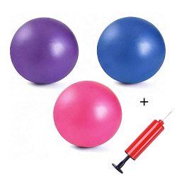 3 Pack Mini Exercise Balls with Air Pump, 9-10 Inch Professional Grade Anti Burst Heavy Duty and ...
