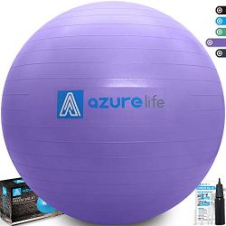 A AZURELIFE Professional Grade Exercise Ball, Anti-Burst&Non-Slip Stability Balance Ball wit ...