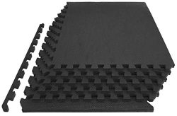 Prosource Fit Extra Thick Puzzle Exercise Mat 1″, EVA Foam Interlocking Tiles for Protecti ...