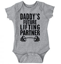 Brisco Brands Daddys Future Lifting Partner Athletic Baby Romper Bodysuit