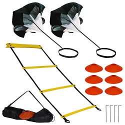 Guardian-Elite Fitness Agility Ladder Speed Training Equipment Set – Includes Exercise Foo ...