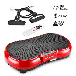 Vibration Plate Machine, Whole Body Fitness Vibration Platform with Remote Control and Resistanc ...