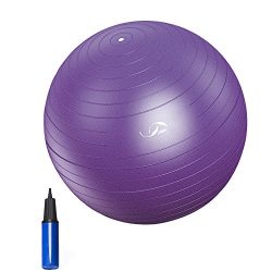 JBM Exercise Yoga Ball with Free Air Pump (4 Sizes 5 Colors) 400 lbs Anti-Burst Slip-Resistant Y ...