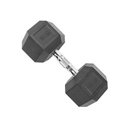 CAP Barbell Coated Hex Dumbbell with Contoured Chrome Handle, Single, 65 Pounds