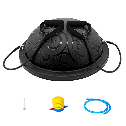 ATIVAFIT Half Ball Balance Trainer with Straps Yoga Balance Ball Anti Slip for Core Training Hom ...