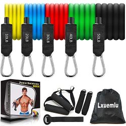 【2019 Newest】150LB Resistance Bands Set for Home Workouts, Physical Therapy – Exercise B ...