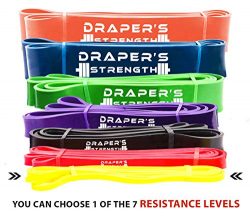 Draper’s Strength Heavy Duty Pull Up Assist and Powerlifting Stretch Bands (Single Band or ...