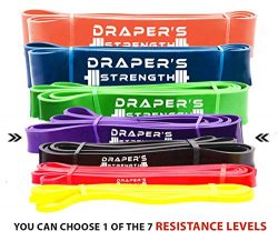 Draper’s Strength Heavy Duty Pull Up Assist and Powerlifting Stretch Bands (Single Band or ...