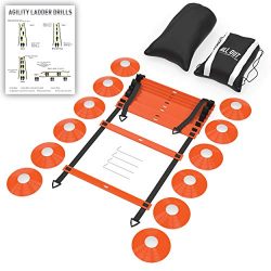 ALL Out Sports & Gear Agility Ladder and Cones Set Training Equipment for Soccer, Football,  ...