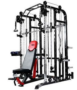 MiM USA Complete Set of Functional Trainer and Smith Machine Combo and Adjustable Bench All in O ...