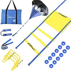 JOGENMAX Speed & Agility Training Set – Includes Resistance Parachute, Agility Ladder, ...