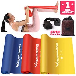 RENRANRING Resistance Bands Set, Exercise Bands for Physical Therapy, Yoga, Pilates, Rehab and H ...