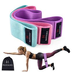 Hayousui Resistance Bands Exercise Bands Hip Booty Bands Stretch Workout Bands- Cotton Resistanc ...