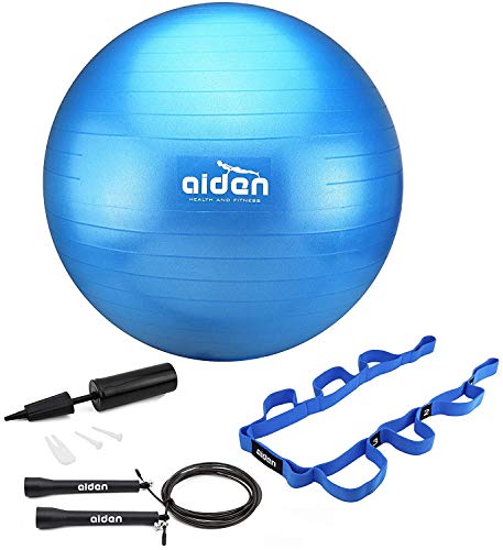 OLIVIA & AIDEN Exercise Ball Set – 65cm Anti-Burst Balance Ball for Yoga, Pilates, Bir ...