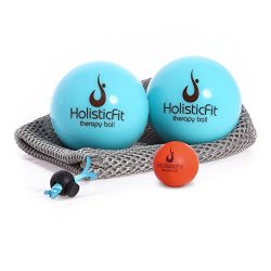 HolisticFit Massage Balls Set with Free Hands and Feet Mini Ball. Yoga Pilates Therapy Rubber/Si ...