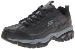 Skechers Men’s Energy Afterburn Lace-Up Sneaker,Black/Gray,11 XW US