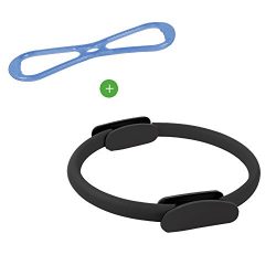 KEVENZ Fitness Circles, with 1 Pilates Ring and 1 Exercise Bands (15 inch, 21 lbs)