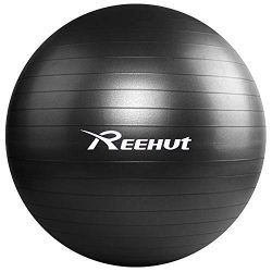 REEHUT Exercise Ball (55cm) Extra Thick Yoga Ball Chair, Anti-Burst Supports 1100lbs – Inc ...