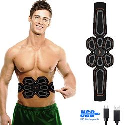 FUSHITON ABS Stimulator Muscle Toner Rechargeable Abdominal Toning Belt,Easy-to-Use Style,EMS Ab ...