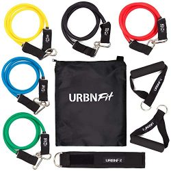 URBNFit Resistance Bands Set (12 Piece) Includes Door Anchor, Ankle & Wrist Strap, Exercise  ...