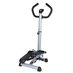 Folding Twist Stepper Step Machine Stair Climbing Workout Machine with Handle Bar and LCD Monito ...