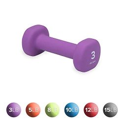 Gaiam Neoprene Dumbbell Hand Weight, Purple, 3 lb (Sold as Single Dumbbell)