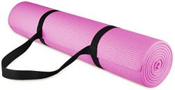 BalanceFrom GoYoga All Purpose High Density Non-Slip Exercise Yoga Mat with Carrying Strap, 1/4& ...