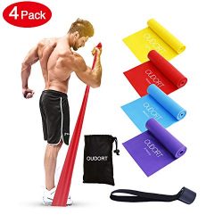 Oudort Resistance Bands Set,Latex Free Long Exercise Bands with Door Anchor 4 Resistance Levels  ...