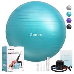 Gonex Exercise Workout Ball, 55cm 65cm 75cm Anti-Burst & Non-Slip Stability Balance Ball for ...