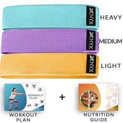 NYX Fitness Booty Bands for Women | Fabric Resistance Bands for Legs and Butt Exercise | Set of  ...