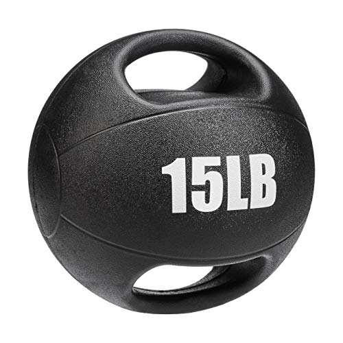 AmazonBasics Medicine Ball with Handles, 15-lb