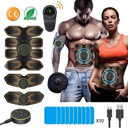 ANLAN AB Stimulator 8 Pack ABS Stimulator Rechargeable for Men Women ABS Toner AB Belt Trainer A ...