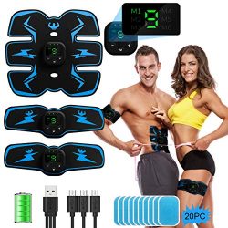 ABS Stimulator Abdominal Muscle Toner, EMS Abdomen Muscle Trainer Toning Workout Rechargeable fo ...