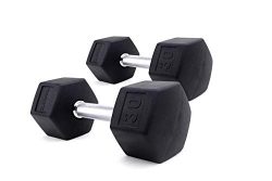 ZIVA ProFT Black Rubber Hex Dumbbell for Weight Lifting, Core Training – Ergonomic, Comfor ...