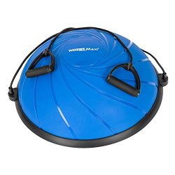 Yoga Balance Trainer Exercise Ball with Resistance Bands, Half Dome Stability Ball Home Fitness  ...