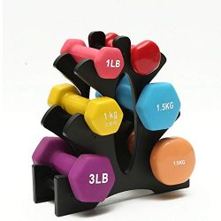 3 Tier Light Weight Dumbbell Rack, Compact Dumbbell Bracket Free Weight Stand for Home Gym (Black)