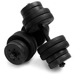 Goplus 66 LB Dumbbell Weight Set, Fitness Barbell Lifting with Adjustable Weight Plates and Hand ...