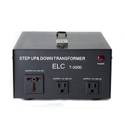 ELC T-5000+ 5000-Watt Voltage Converter Transformer – Step Up/Down – 110V/220V ̵ ...