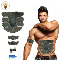 Abs Stimulator for Men and Women-muscle stimulator with 10 Gel Pads -Rechargeable Muscle Trainer ...