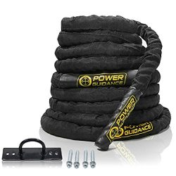 POWER GUIDANCE Battle Rope, 1.5″ Width Poly Dacron 30/40/50ft Length Exercise Equipment fo ...