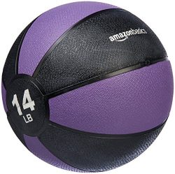 AmazonBasics Workout Fitness Exercise Weighted Medicine Ball – 14 Pounds, Purple and Black