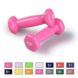 SPRI Vinyl Dumbbells, Set of 2, 1-Pound (Pink)