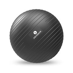 DEVEBOR Exercise Ball for Yoga Balance Fitness Stability Workout Guide, Professional Grade Equip ...